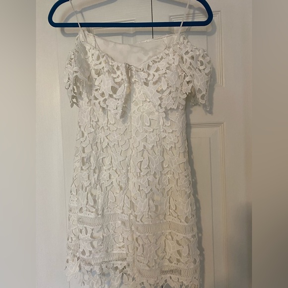 ASTR The Label White Lace off the Shoulder Dress, Size small - Picture 2 of 5